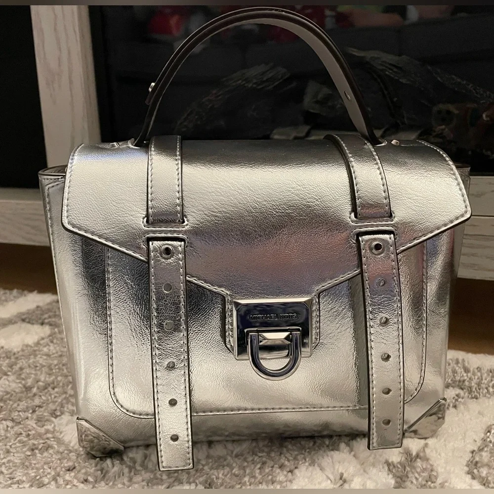 Michael Kors Metallic Silver Satchel - Picture 3 of 3